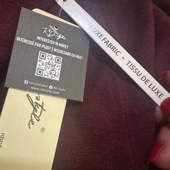 RD Style Stitch Fix Turtleneck Sweater Burgundy Wine Large NWT - Picture 4 of 7